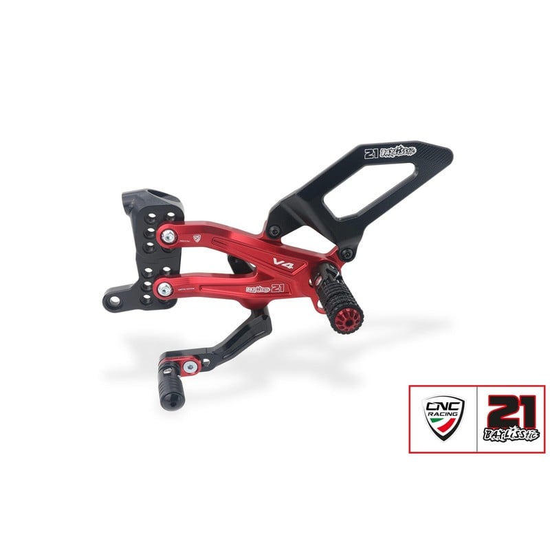 PE409_TB Adjustable rearsets Troy Bayliss Limited Edition Ducati Streetfighter V4 S 2020+ CNC Racing