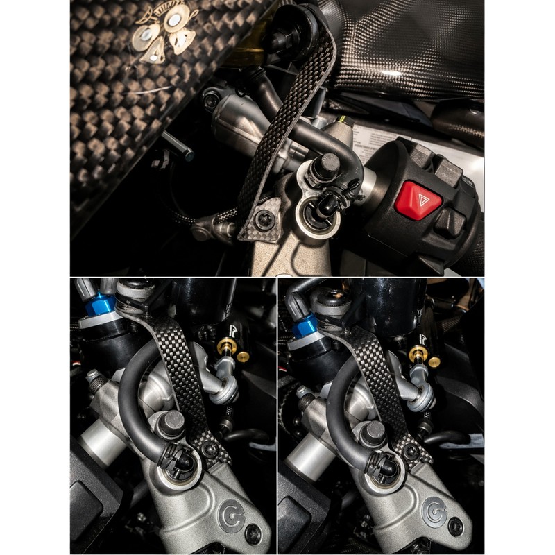 Kit staffe serbatoio fluido freno e frizione in carbonio per Ducati Superbike Panigale V4 S 2025+ CNC Racing