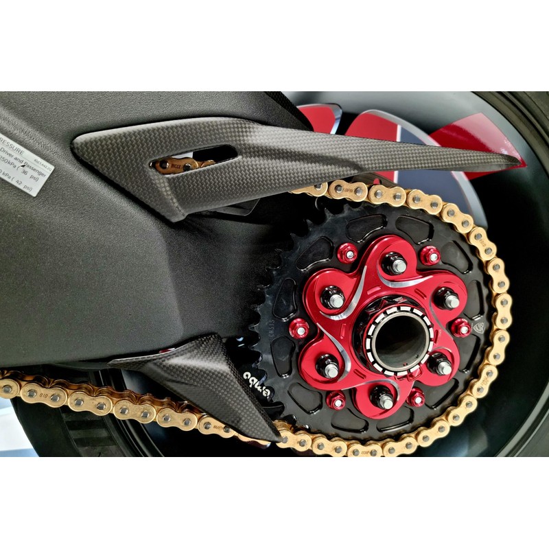Protezione catena superiore in carbonio e RS Ducati Multistrada V4 Pikes Peak 2022+ CNC Racing