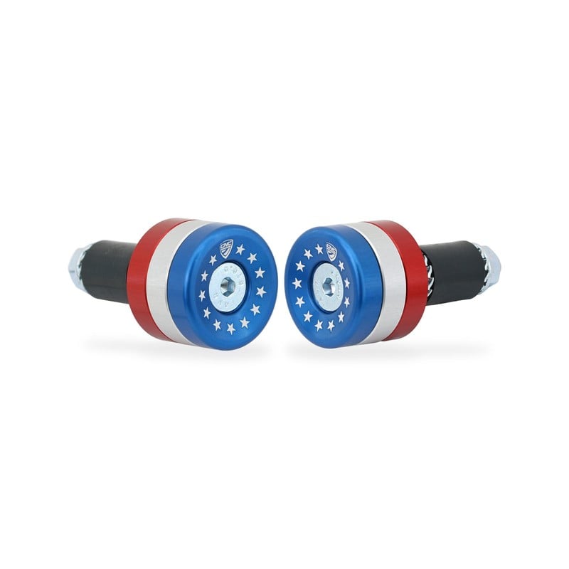 CM242_MOTO_GUZZI Handlebar ends Stars and Stripes Moto Guzzi CNC Racing CM242