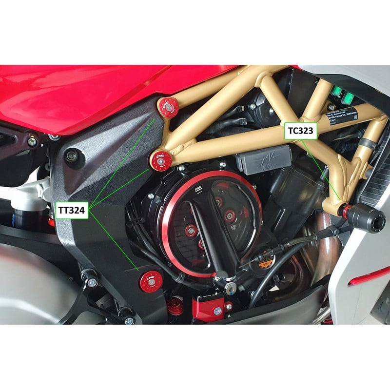 Tappi telaio (6 pz per montaggio con TC323) Mv Agusta Superveloce 800 S E5 2021+ CNC Racing
