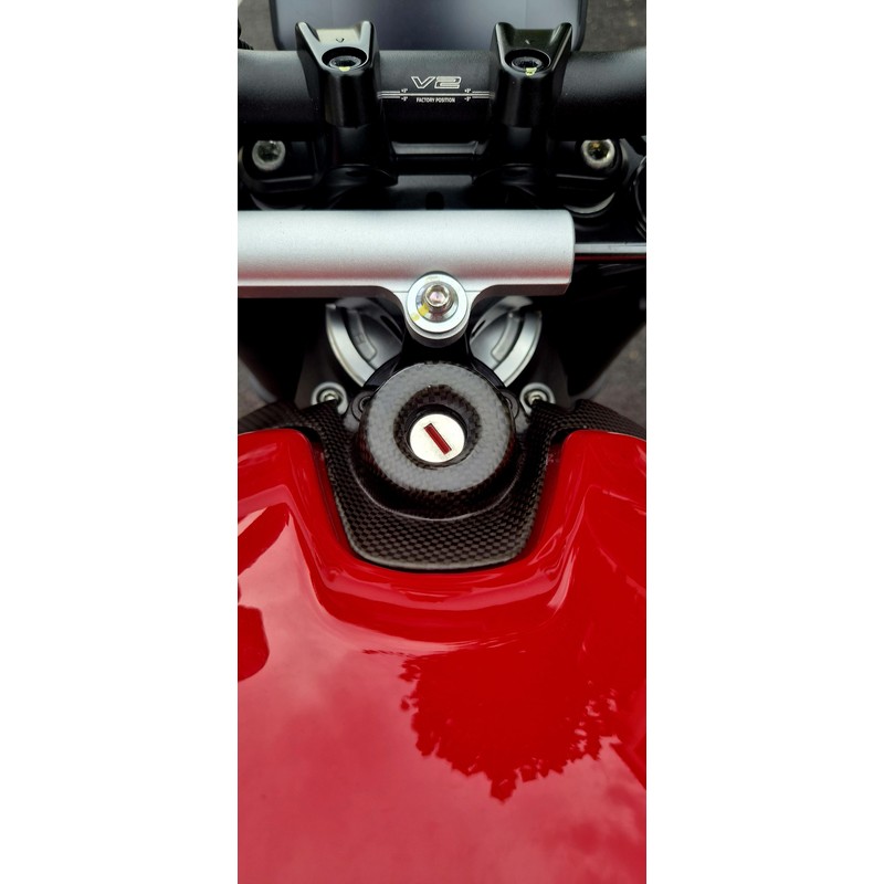 ZA201 Carbon key block cover for Ducati Streetfighter V2 955 2022+ CNC Racing