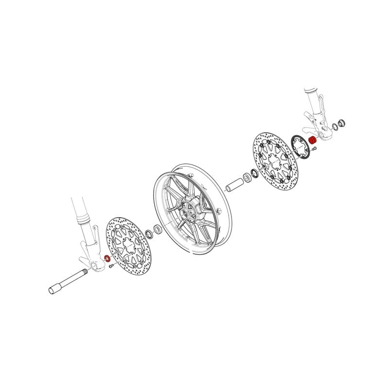 Kit distanziali mozzo ruota anteriore Ducati CNC Racing DAA51