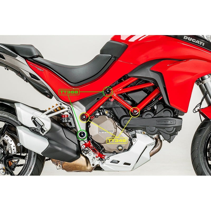 TT368 Frame caps kit large holes Ducati Multistrada 1200 S Pikes Peak 2016+ CNC Racing