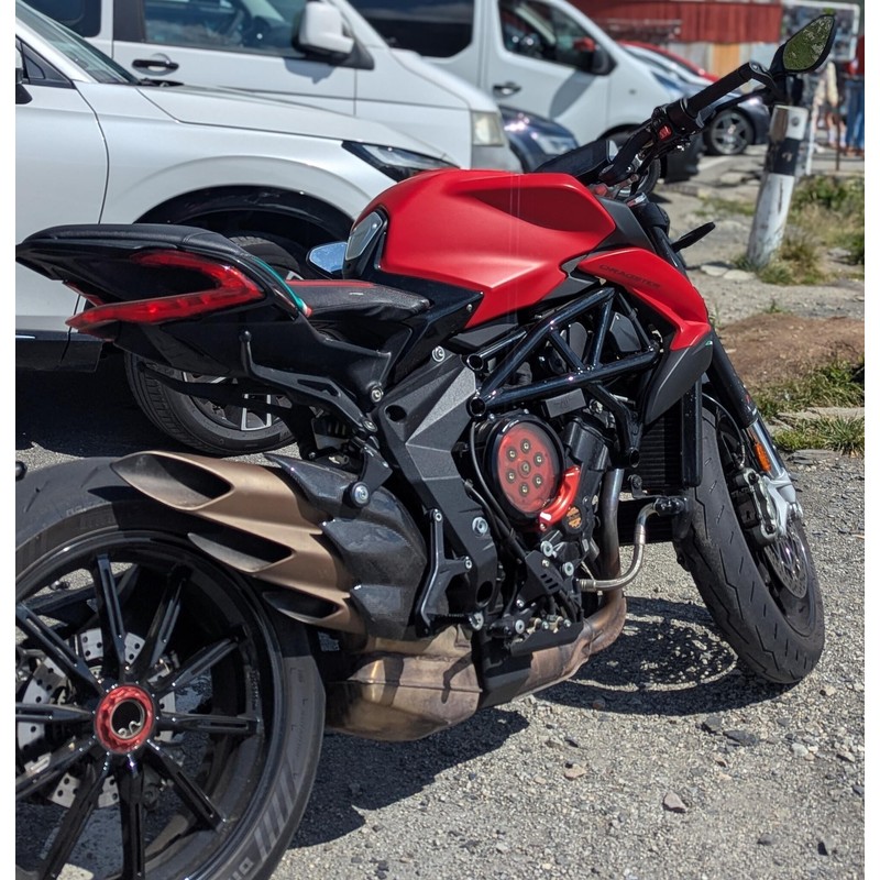 Paracalore silenziatore in carbonio per e Dragster Mv Agusta Brutale 3 800 RC E4 2018+ CNC Racing