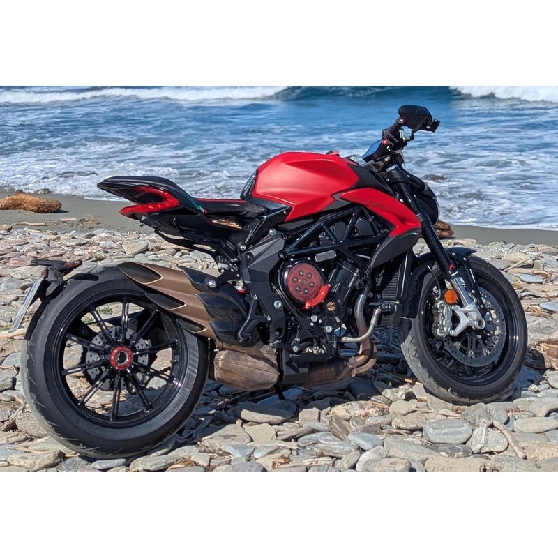 Paracalore silenziatore in carbonio per e Dragster Mv Agusta Brutale 3 800 RC E4 2018+ CNC Racing