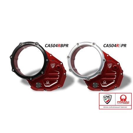 CA504_PR Clear cover oil bath clutch Pramac Racing Limited Edition Ducati Desertx 937 2022+ CNC Raci