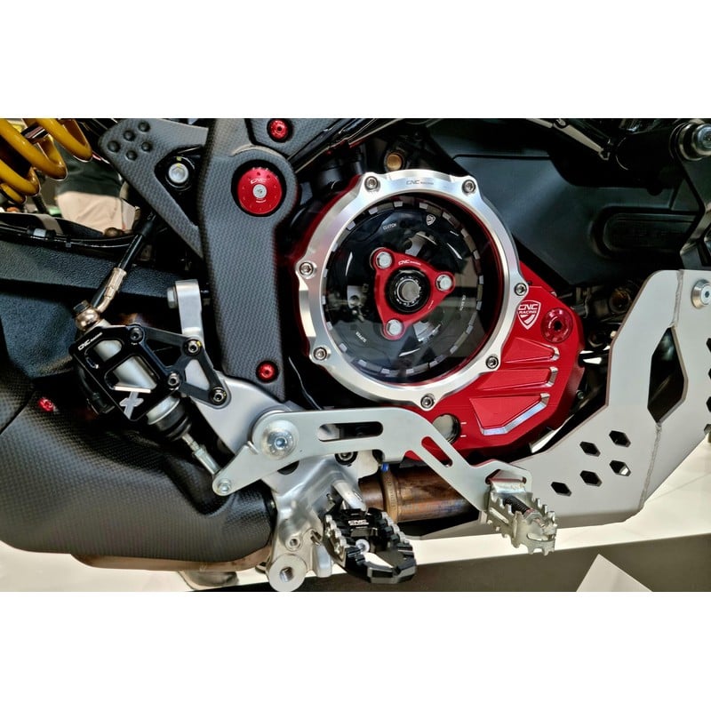 CA504_BIC Clear cover oil bath clutch Bicolor Edition Ducati Desertx 937 2022+ CNC Racing