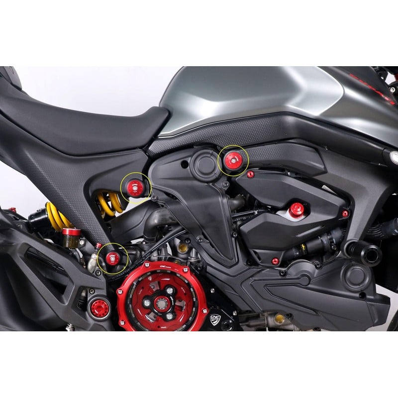 TT364 Frame caps kit (to be mounted with TC325) Ducati Monster 937 2021+ CNC Racing