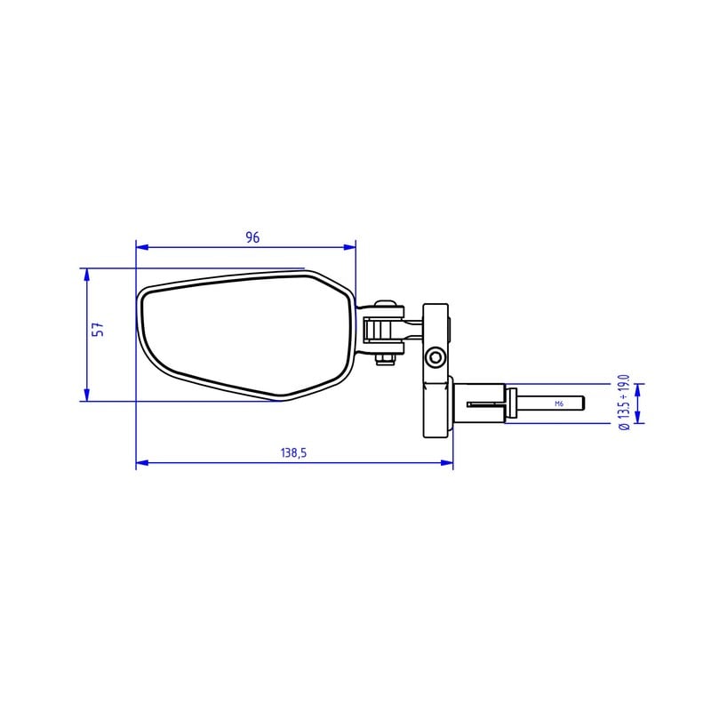 Specchio bar end EVO sinistro Ducati CNC Racing MR712