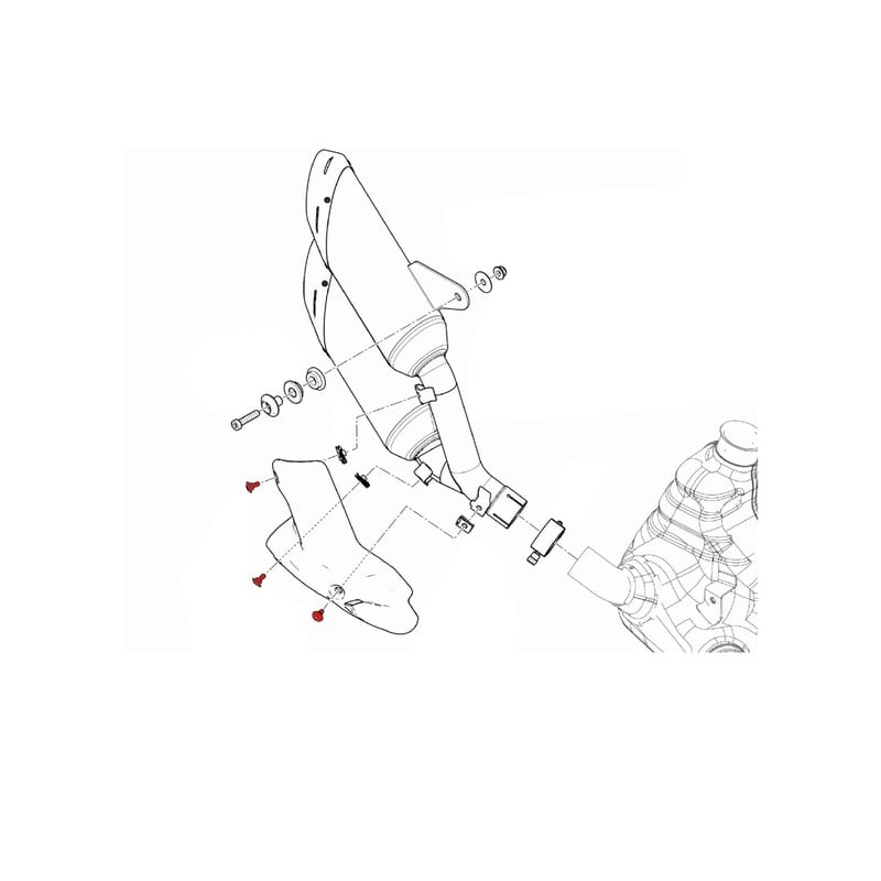 KV329_04 Screws kit exhaust silencer heat guard Ducati Monster 937 2021+ CNC Racing