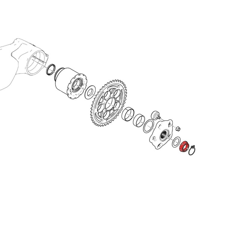 DA381_DUCATI Rear wheel nut LH Ducati CNC Racing DA381