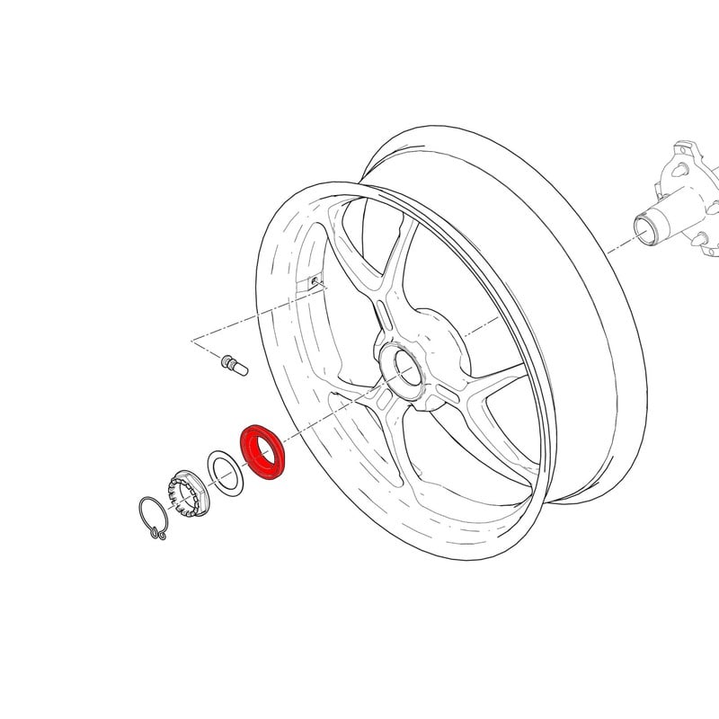 Distanziale conico per dado ruota posteriore Ducati CNC Racing DAA02