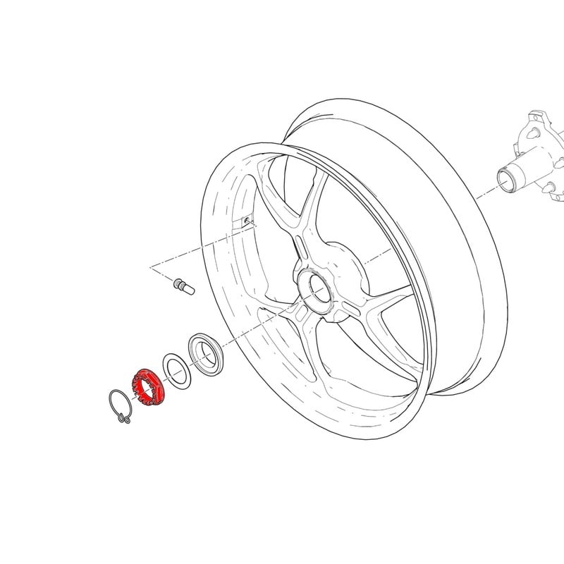 DA380_DUCATI Rear wheel nut RH Ducati CNC Racing DA380