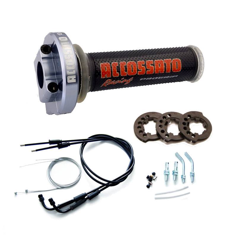 Comando Gas MY004 In ergal Titanio Con Cavi e Manopole GR002 Nero per APRILIA RSV 1000 Factory Dream 2004 - 2008