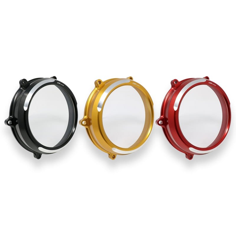 CA210_BIC_02 Clear oil bath clutch cover Bicolor Ducati Streetfighter V4 S 2020+ CNC Racing
