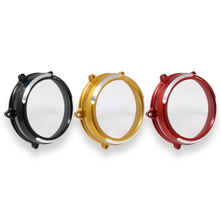 CA210_BIC_02 Clear oil bath clutch cover Bicolor Ducati Streetfighter V4 S 2020+ CNC Racing