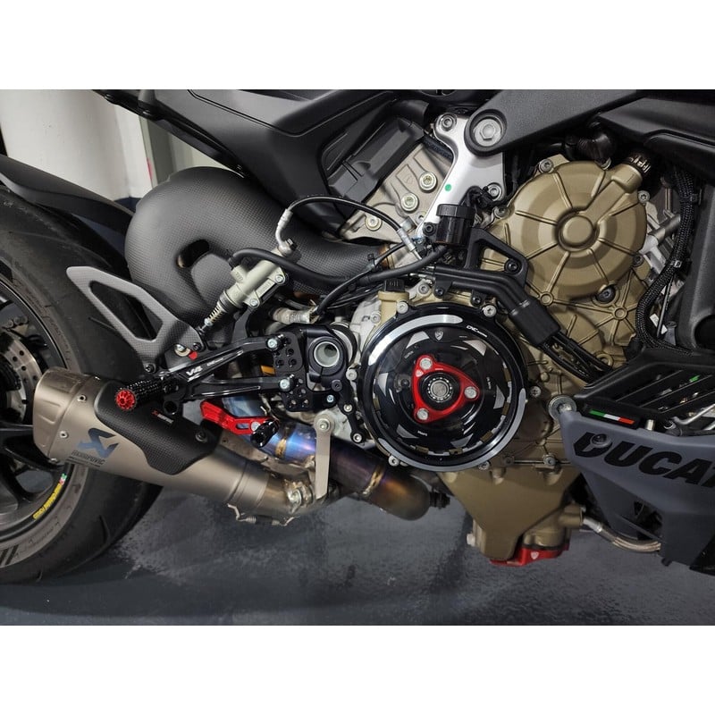CA210_BIC_02 Clear oil bath clutch cover Bicolor Ducati Streetfighter V4 S 2020+ CNC Racing