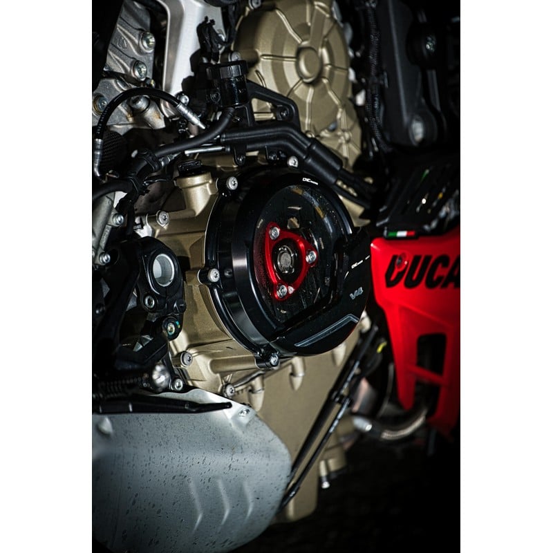 CA210_02 Clear oil bath clutch cover Ducati Streetfighter V4 S 2020+ CNC Racing