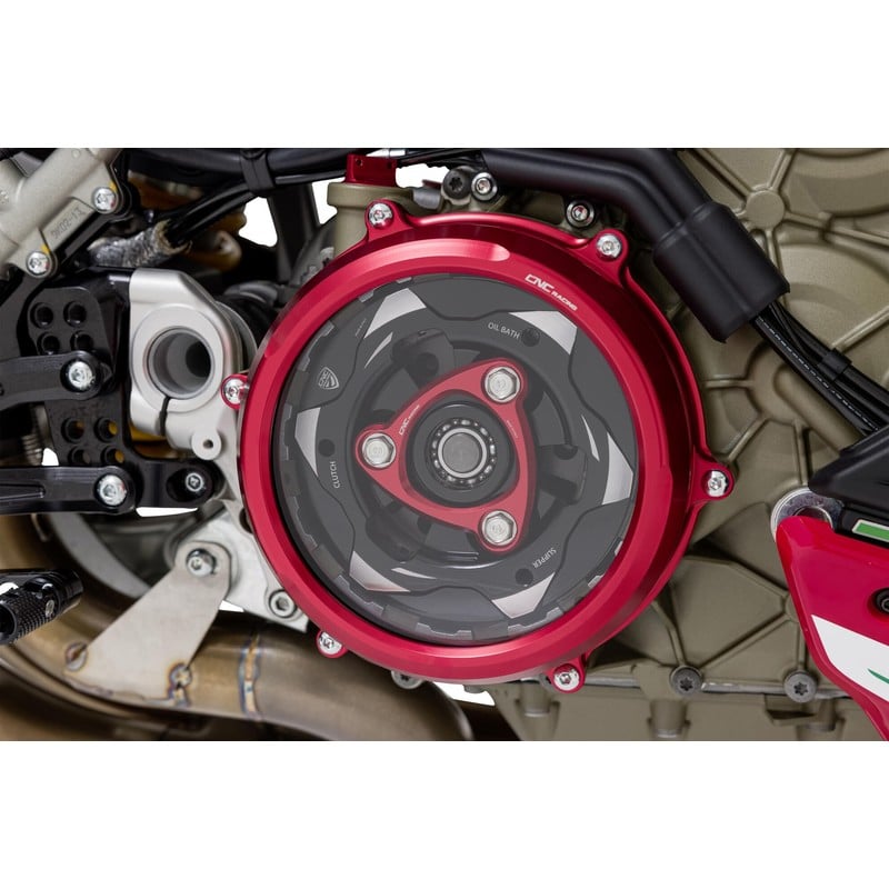 CA210_02 Clear oil bath clutch cover Ducati Streetfighter V4 S 2020+ CNC Racing