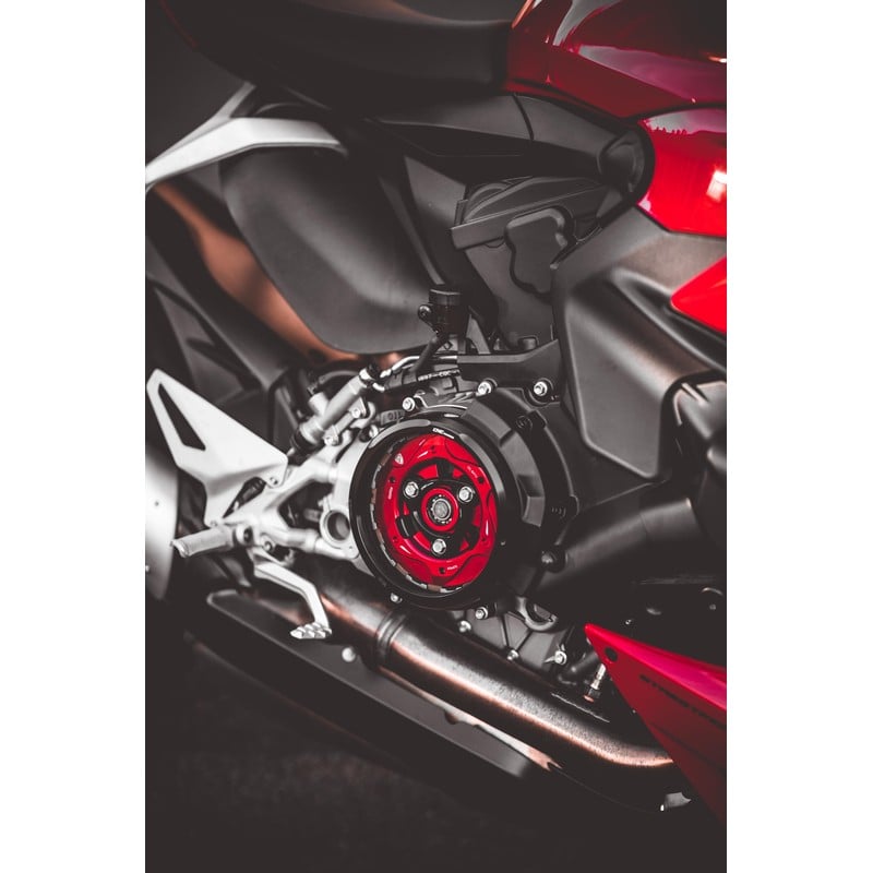 CA210_02 Clear oil bath clutch cover Ducati Streetfighter V4 S 2020+ CNC Racing