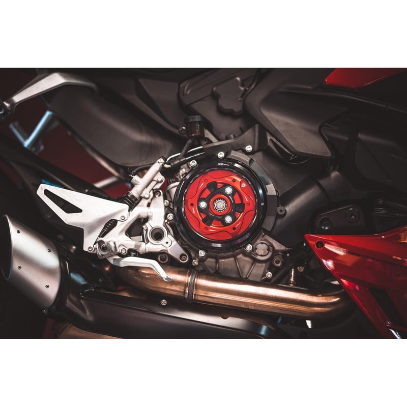 CA210_02 Clear oil bath clutch cover Ducati Streetfighter V4 S 2020+ CNC Racing