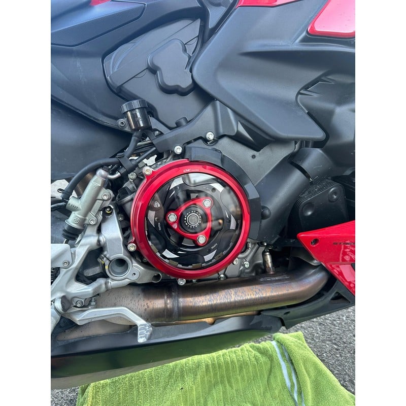 CA210_02 Clear oil bath clutch cover Ducati Streetfighter V4 S 2020+ CNC Racing