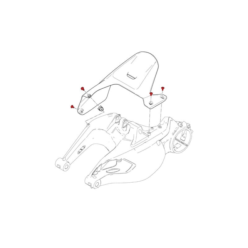 KV455 Kit viti parafango posteriore Ducati Diavel 1260 S 2019+ CNC Racing