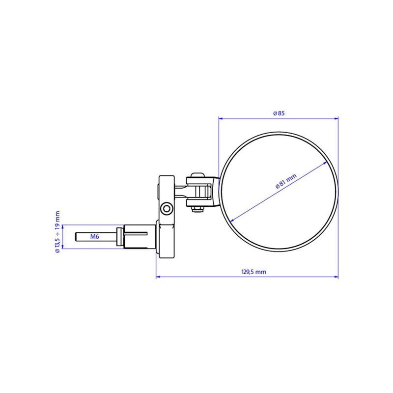 Specchio bar end Rocket sinistro BICOLOR Ducati CNC Racing MR702_BIC