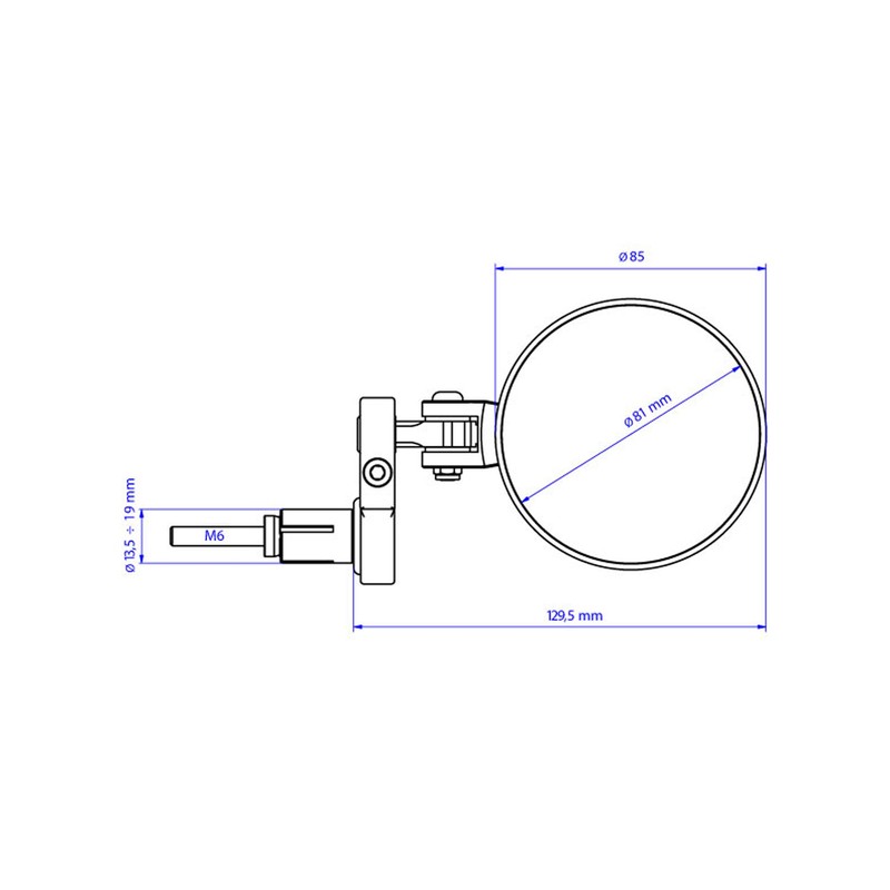 Specchio bar end Rocket destro BICOLOR Ducati CNC Racing MR701_BIC