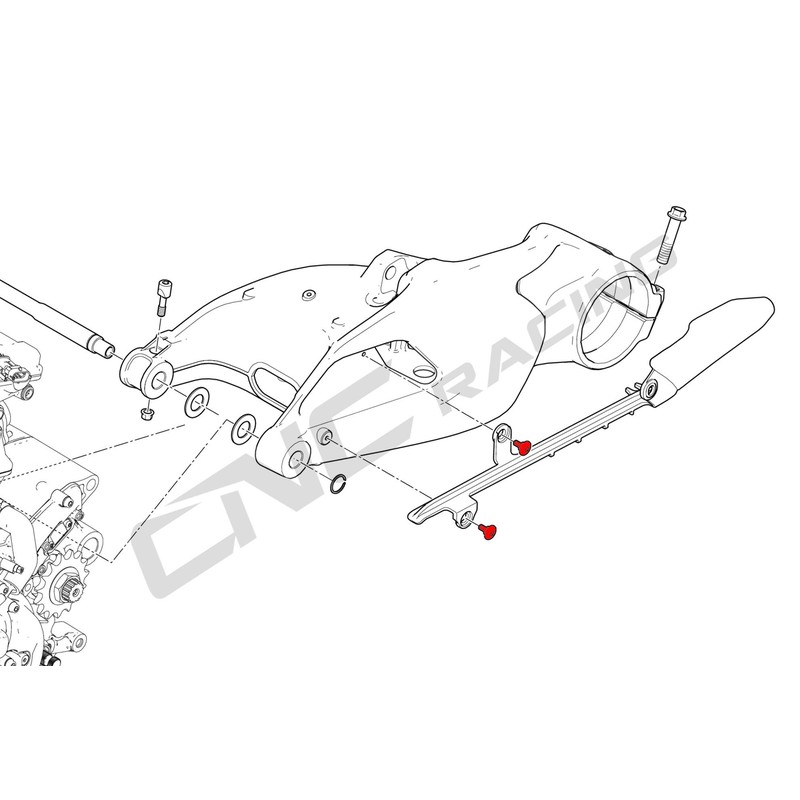 KV343_03 Upper chain sliding shoe screw kit 950 Ducati Hypermotard 821 Sp 2013+ CNC Racing