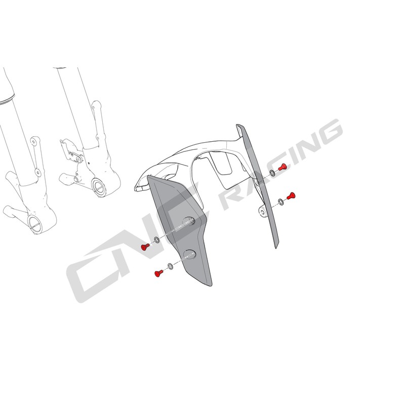 KV446_01 Front mudguard screw kit Ducati Hypermotard 950 2019+ CNC Racing
