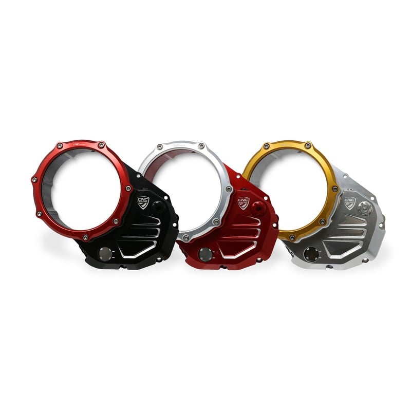 CA501_BIC_DUCATI Clear cover oil bath clutch Bicolor Edition Ducati CNC Racing CA501_BIC