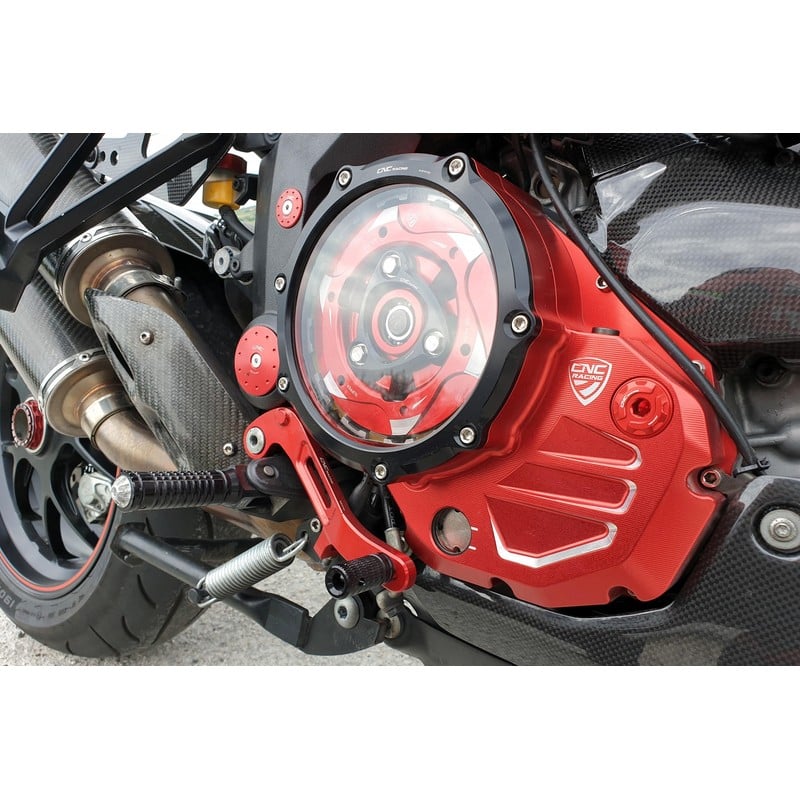 CA501_BIC_DUCATI Carter trasparente per frizioni a olio Bicolore Ducati CNC Racing CA501_BIC