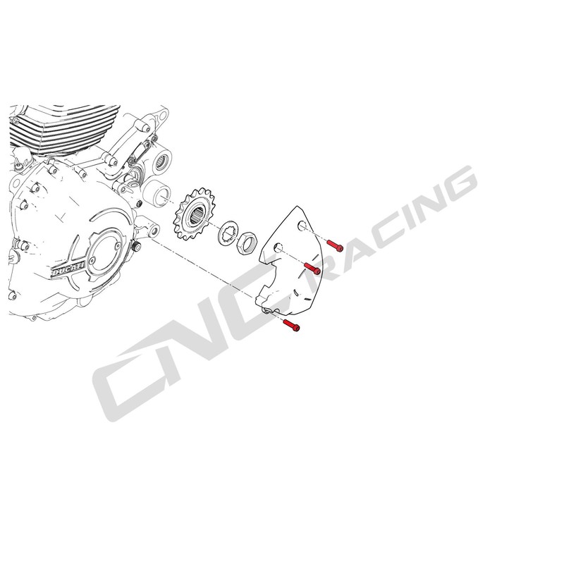 Kit viti cover pignone M6x20 (3 pz) Titanio Ducati Multistrada 1260 S Pikes Peak 2018+ CNC Racing