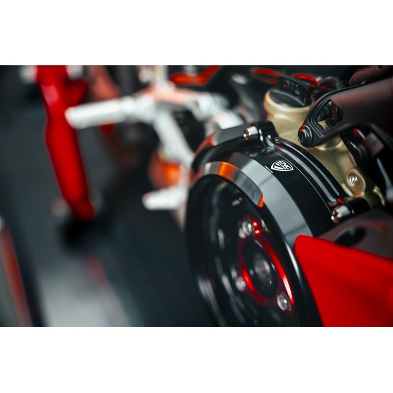 CA210_BIC_01 Clear oil bath clutch cover BICOLOR Ducati Superbike Panigale V4 S 2018+ CNC Racing