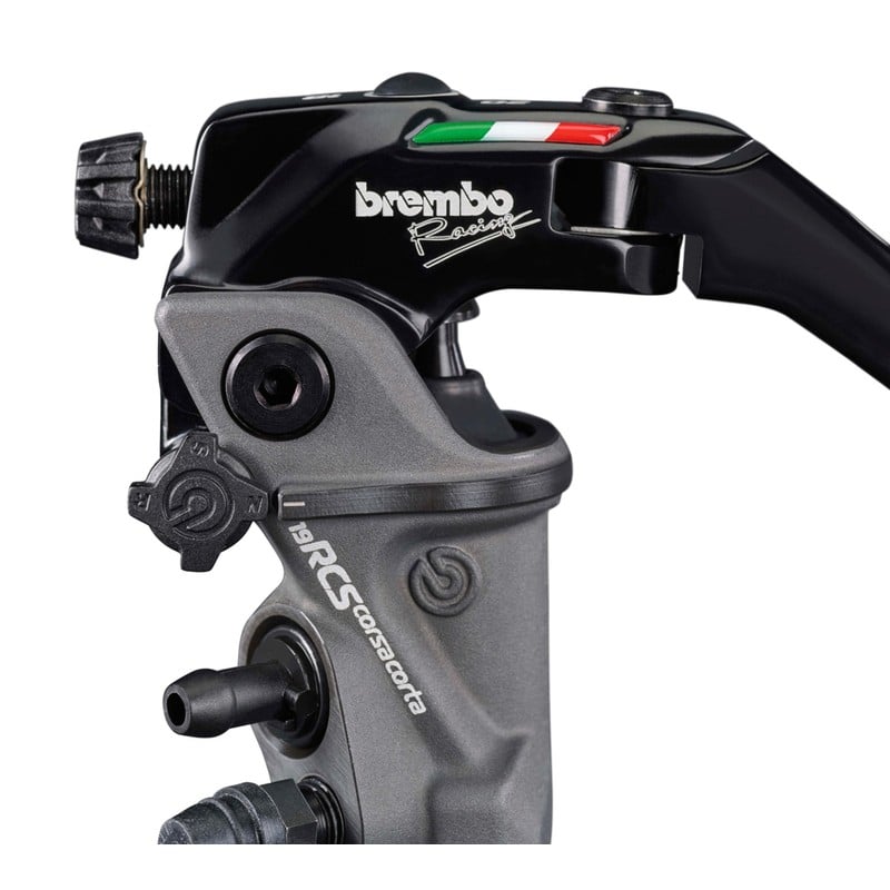 110C74010_DUCATI RADIAL BRAKE MASTER CYLINDER BREMBO 19RCS CORSA CORTA FOLD UP LEVER 18 20 RATIO Duc