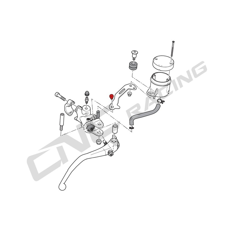 Kit viti Staffa serbatoio fluido freno anteriore frizione TITANIO Aprilia CNC Racing KV443_TI