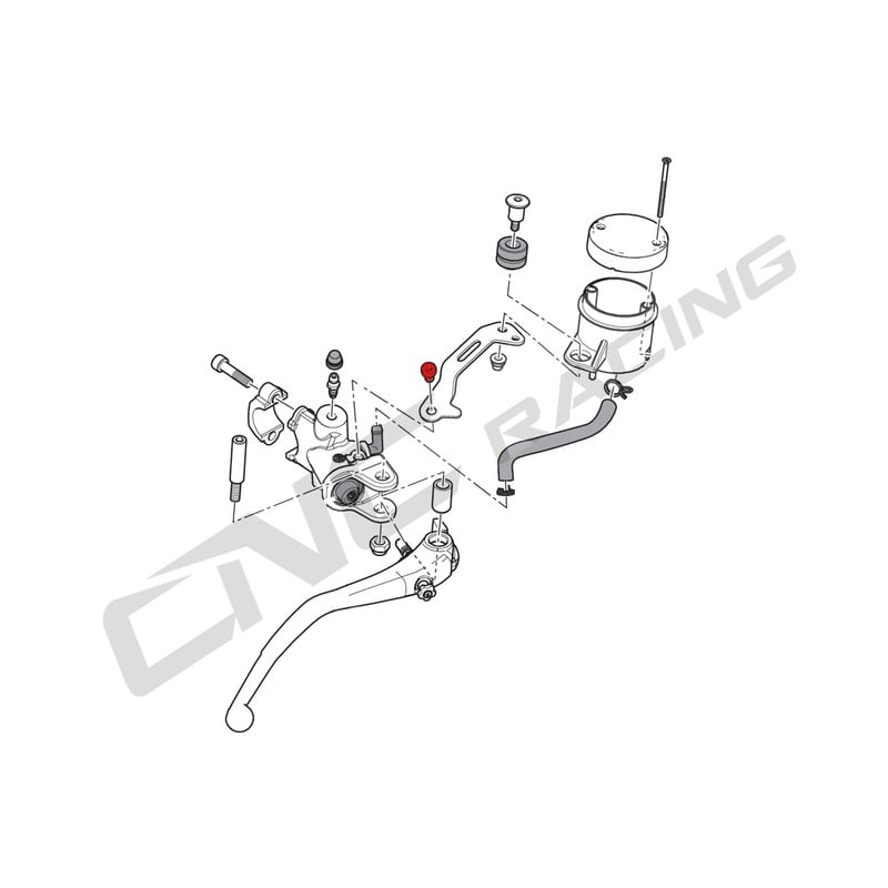Kit viti Staffa serbatoio fluido freno anteriore frizione TITANIO Ducati CNC Racing KV443_TI