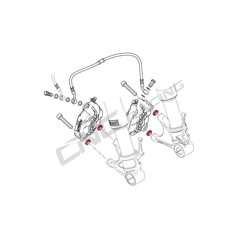 Kit distanziali pinze freno anteriore Ducati CNC Racing IFD01