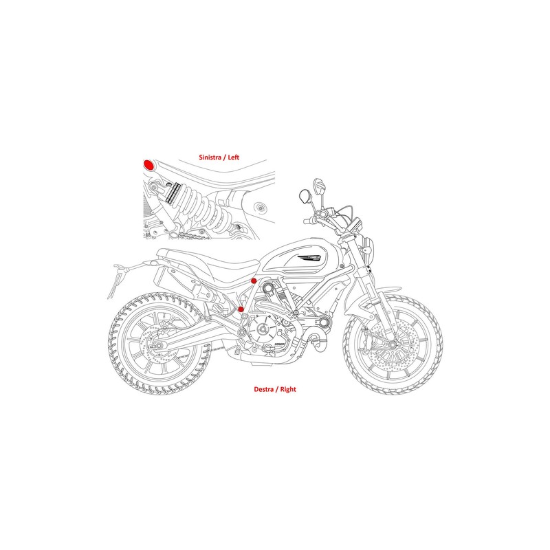 TAPPI TELAIETTO POSTERIORE Ducati Scrambler 1100 2018+ CNC Racing