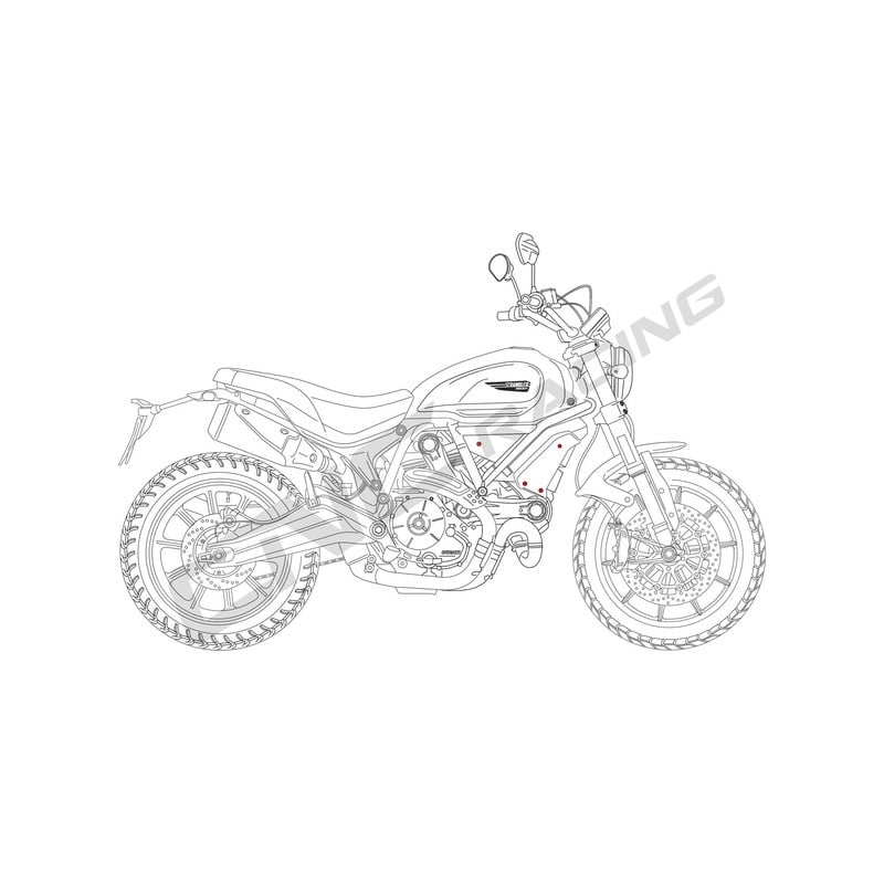 KV402_01 Side panels screw set Ducati Scrambler 1100 2018+ CNC Racing