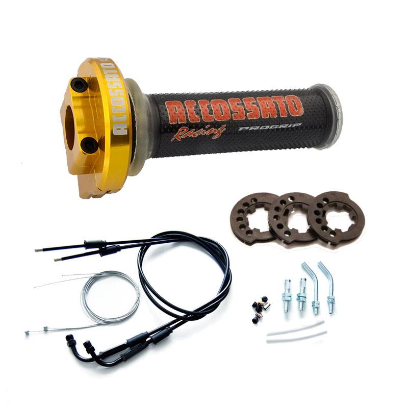 Comando Gas MY004 In ergal Oro Con Cavi e Manopole GR002 Nero per KAWASAKI ZX10R 2011 2015