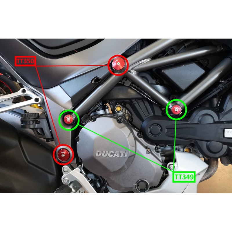 Tappi telaio fori grandi Ducati Multistrada 1260 S Pikes Peak 2018+ CNC Racing
