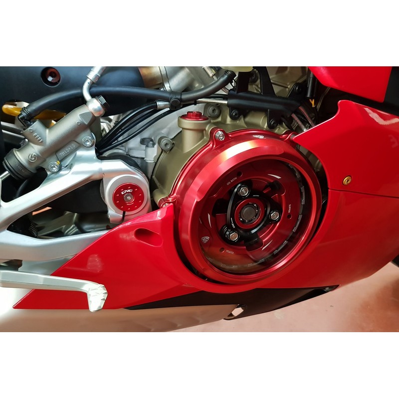 CA210_01 Clear oil bath clutch cover Ducati Superbike Panigale V4 S 2018+ CNC Racing