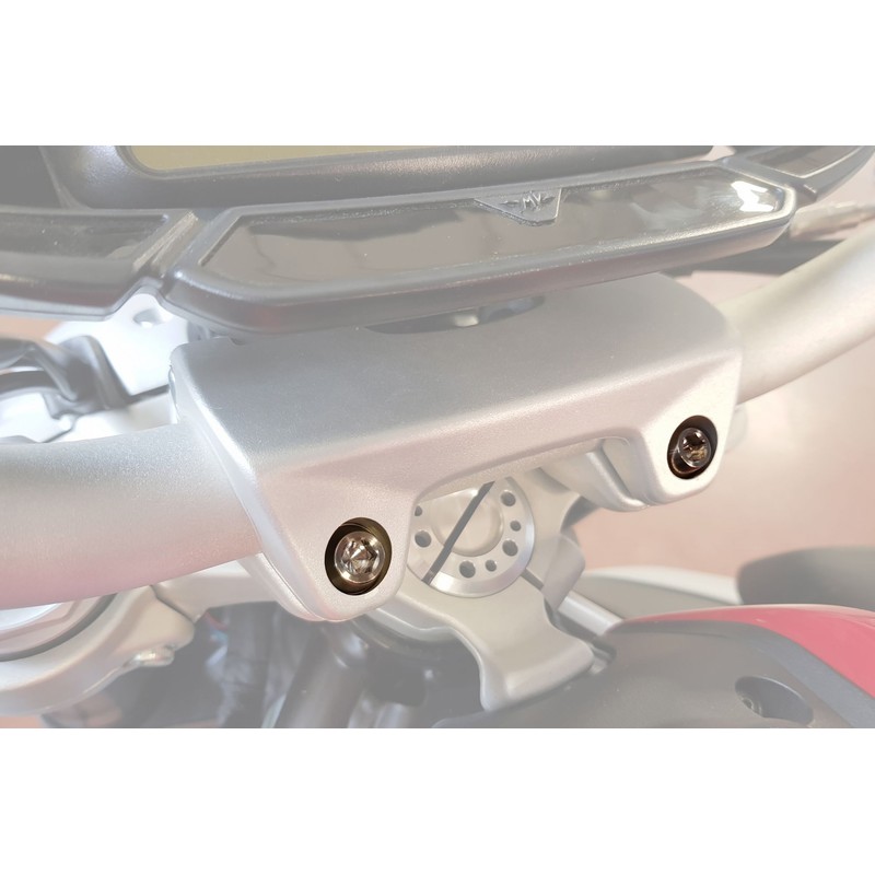 KV439_TI SCREWS HANDLEBAR CLAMP SET M8X25 (2 PCS) TITANIUM Mv Agusta Brutale 3 800 E4 2016+ CNC Raci