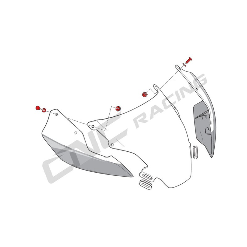 KV434_01 Screen bolt kit Ducati Monster 1100 Evo 2012+ CNC Racing