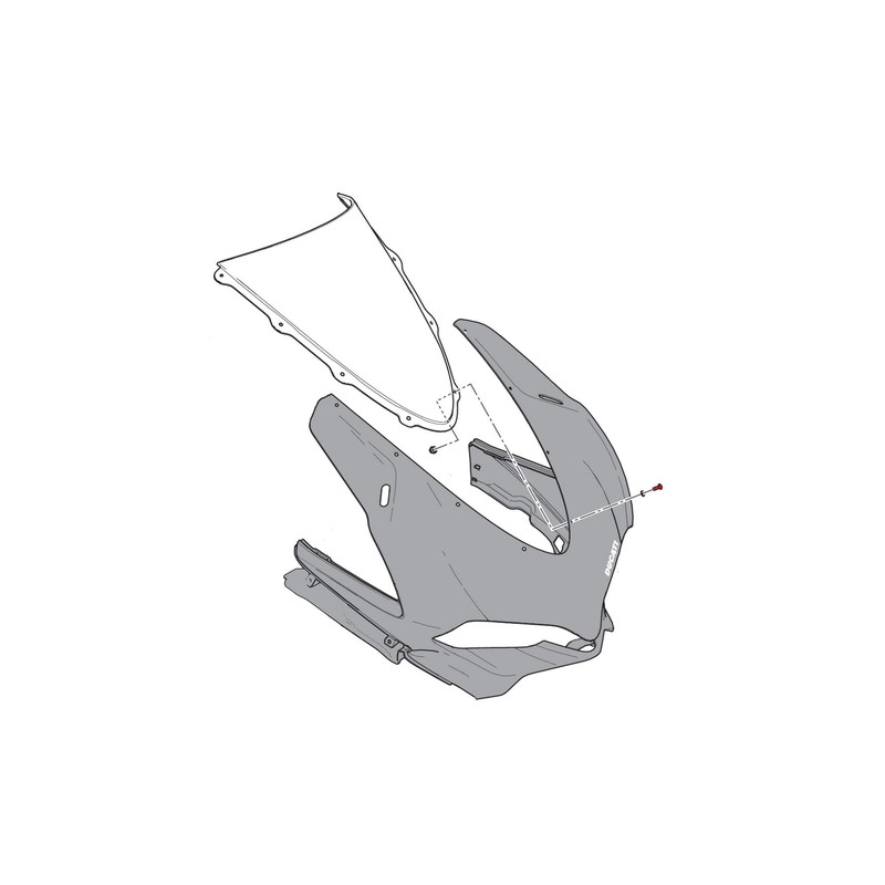 KV433_01 Kit viti cupolino originale Ducati Superbike 1098 R 2008+ CNC Racing