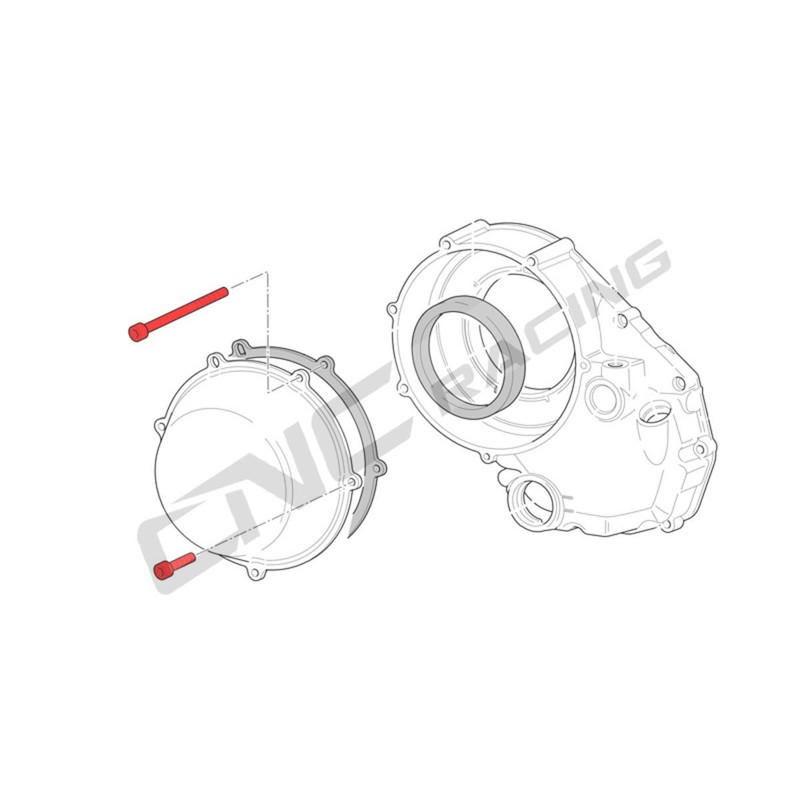 KV221_TI_DUCATI Screw kit cover dry clutch TITANIUM Ducati CNC Racing KV221_TI