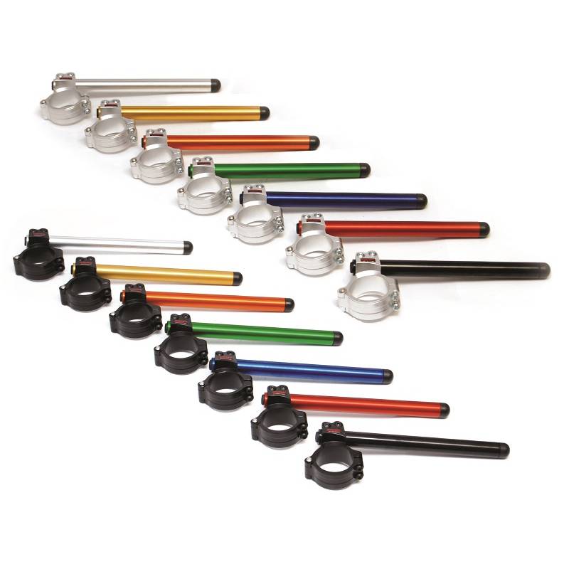 GUIDON SEMI-RELEVE AVEC INCLINAISON 10 ° EN ERGAL 7075 RICAVATO CNC (prix à la paire)